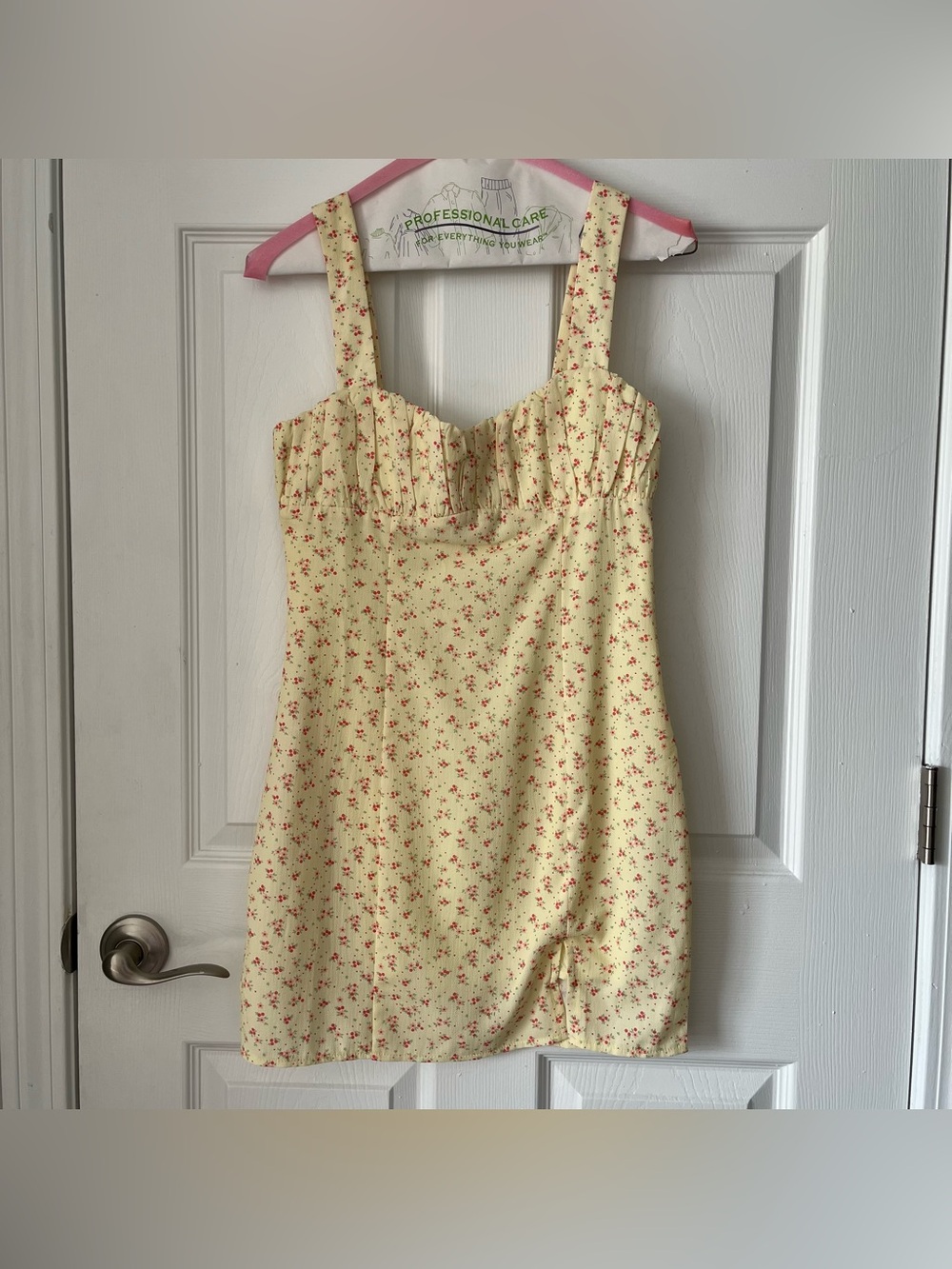 NWOT Princess Polly FREYA MINI DRESS YELLOW FLORAL size 4